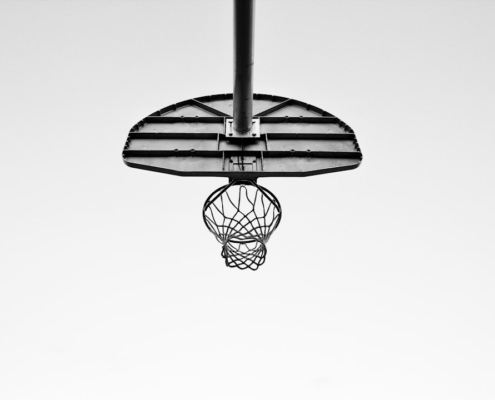 black metal basketball hoop