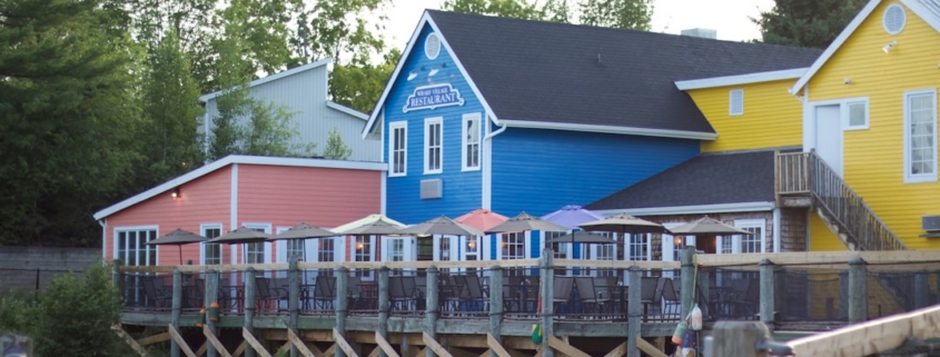 blue and white wooden house near body of water during daytime