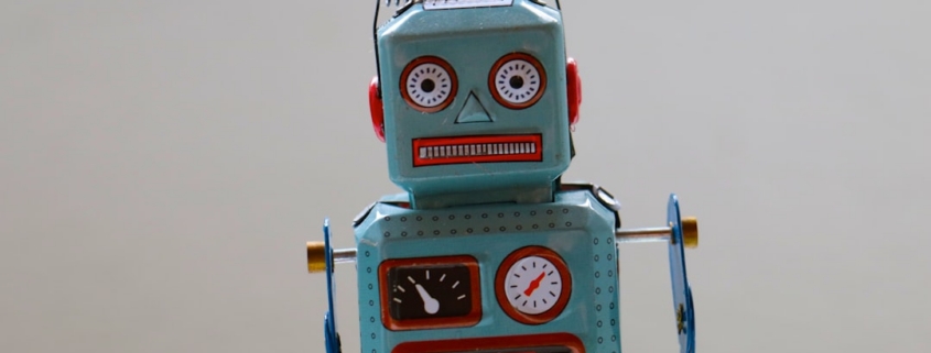 blue plastic robot toy