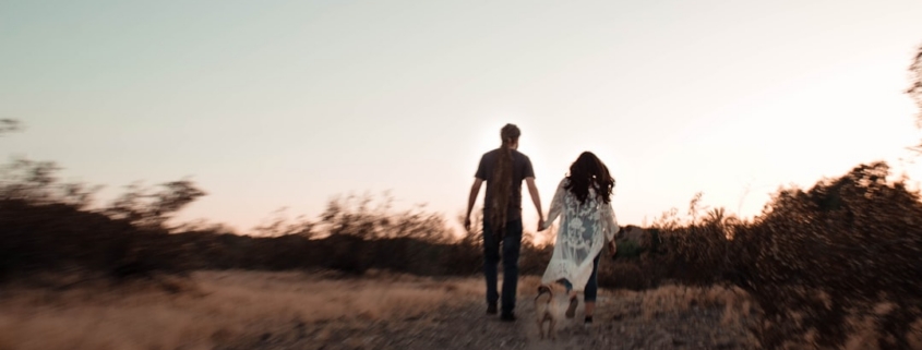 man and woman near road