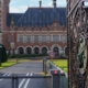 Ornate gate in front of a grand historic building