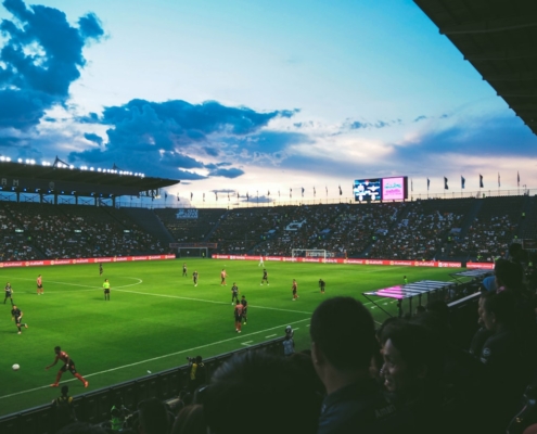 people watching soccer arena