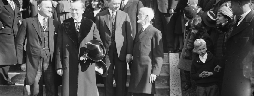 President and Mrs. Coolidge attended Thanksgiving Day service
