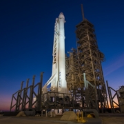space shuttle during nighttime