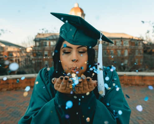 woman wearing academic dress